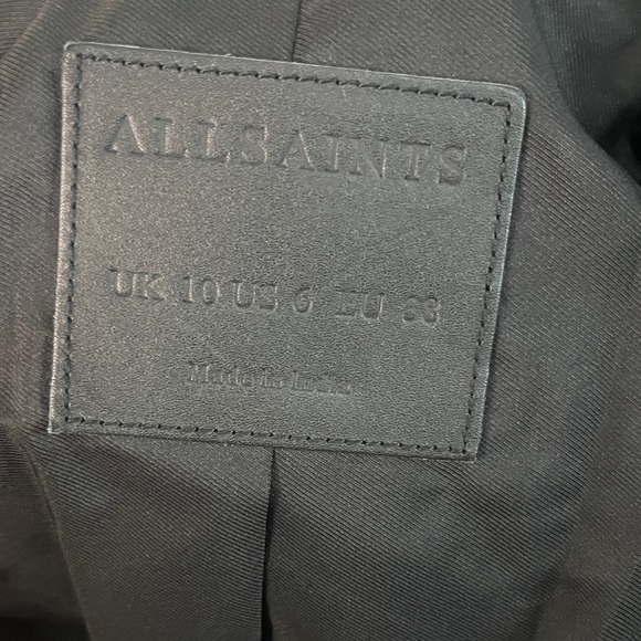 All Saints Leather Jacket with Fur Collar - Picture 2 of 11